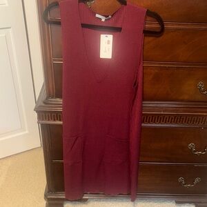 Chic Sleeveless Burgundy Midi Dress